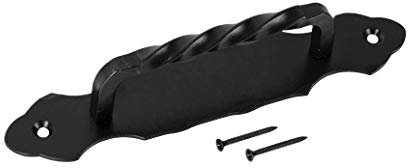 ADGO Poignée Antaba Poignée De Porte Poignée De Porte Guichet 190 mm, Acier Fer Forgé Revêtement Poudre, Élégant Antique, Couleur Noir, 1 pièce