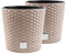 PAFEN 2X Blumentopf RATTO Rattan-Optik Kunststoff Topf Blumenkübel inkl. Einsatz Übertopf Mocca ⌀30cm