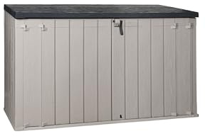 Toomax Stora Way plus 3XL da 2770 litri, capanno porta attrezzi 216x109x140h cm, colore grigio talpa/antracite, porta biciclette con coperchio assistito, resistente ai raggi UV, per esterni