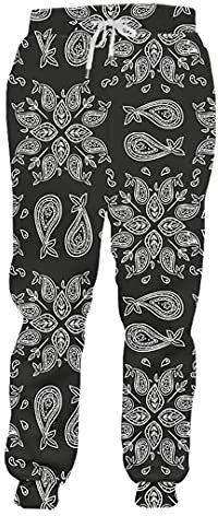 Männer Joggen 3D Hosen Black Paisley Bandana Muster Gedruckt Lässige Sport Harajuku Jogginghose Paisley Bandana 5XL