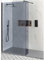Milano Nero-Luna - Black Recessed Frameless Wet Room Shower Enclosure with Smoked Glass Screen, Hinged Return Panel and Light Grey Slate Effect Tray - 1700mm x 900mm