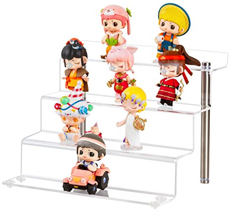 LileZbox Acryl-Display-Riser-Regal für Pops-Figuren, klarer kleiner 4-Stufen-Display-Ständer zum Präsentieren oder Sammeln, Cupcake-Dessertprodukt, 1 Packung (23 x 21 x 17 cm)