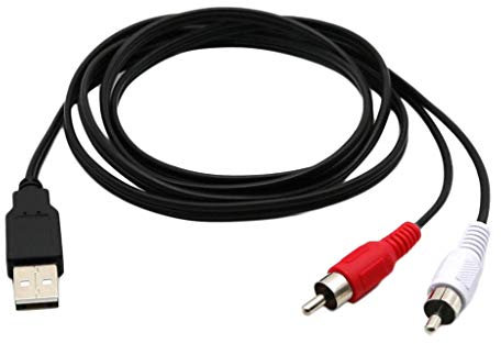NA 1,5 m USB A maschio a 2x RCA Phono Maschio AV Cavo Aux Audio Video Adattatore Cavo