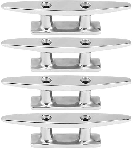 PHASFBJ Boot-Dock-Klampen 316 Edelstahl-Marine Boot-Dock-Deck-Seilklemmen-Hohlsockel-Poller, Marine-Hardware 4-8 Zoll Flat Top Rope Cleats,100mm