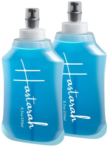 Lot de 2 bouteilles d'eau flexibles de 250 ml - Se replie lorsque vous buvez, bouteille d'eau souple pour coureurs