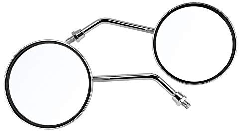 Jadeshay Motorrad-Spiegel 2pcs/Set 10mm runder Überzug Silber Motorrad-Rückspiegel links rechts Rückspiegel