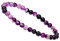 ELEDORO Stretch Armband aus echten Edelstein-Perlen (6mm) – Perlenarmband für stilvolle Eleganz (Streifen Achat lila)