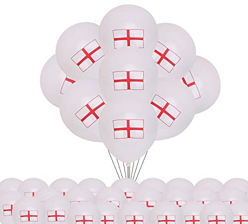 15X Latex Balloons England St George Flag Printed Football World Cup Party Decor