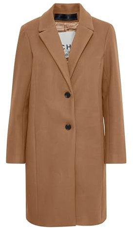 ICHI IHJANNET JA4 Damen Steppmantel Wintermantel Winterjacke Kurzmantel mit Reverskragen und Knöpfen, Größe:42, Farbe:Tiger's Eye (171038)