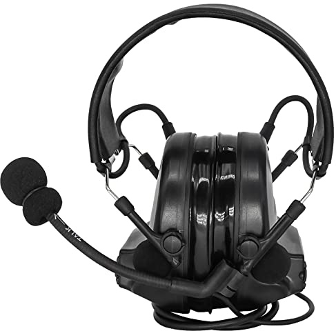 Hearangel Tactical Headset with Gel Ear Pads Sound Pickup Hearing Defender with PTT 2 PIN for Airsoft Sports