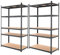ECD Germany Set 2x Estantería de Taller para Cargas Pesadas 200 x 100 x 60 cm Antracita Encajable de Metal con 5 Estantes de Madera MDF Carga hasta 875 Kg Armario de Almacenaje Mueble para Garaje