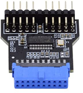 chenyang Adaptador de extensión de cabecera de panel frontal USB 3.0 de 19 pines/20 pines de 1 a 2 HUB de 9 pines/10 pines