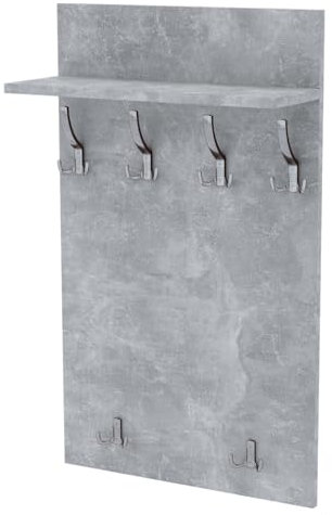 AKKE Garderobenpaneel Wandgarderobe Mit Ablage Wandpaneel Garderobe PVC Maxi Trüffel 90cm x 60 cm