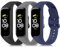 Vancle 3 Stück Armband für Samsung Galaxy Fit 2 Armband für Damen Herren, Weiches TPU Silikon Uhrenarmband Wasserdichtes Sport Ersatzarmband für Samsung Galaxy Fit2, Schwarz/Navy blau/Dunkelgrau