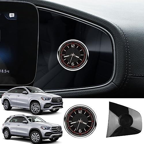 BraveKing Kohlefaser-Auto-Mittelkonsolenuhr-Quarzuhr-Abdeckungsverkleidung für Mercedes-Benz GLE 350 450 AMG 53 Coupé 63 S GLS 450 580 AMG 63 2020–2023 für Mercedes Benz W167 X167 V167 Innenzubehör