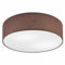 Licht-Erlebnisse Deckenlampe Braun Ø 45 cm H: 13 cm rund flach Stoff blendarm für 2x E27 Deckenleuchte Wohnzimmer Schlafzimmer