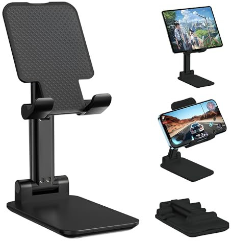 ZSMJAER Soporte Móvil Mesa, Soporte Movil Escritorio de Escritorio Plegable, Soportes para Moviles de Regulável, Puedes Elegir Altura, Inclinación, para Apoyar El Móvil o La Tablet