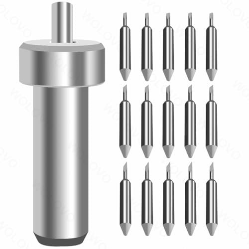 15 Stück 30/45/60 Grad Plotter Klingen für Cricut Joy Ersatz Schneidklingen + 1 Stück Klingenhalter Baser