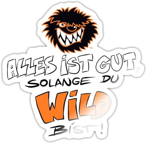 Spreadshirt Die Wilden Kerle Wild Spruch mit Logo Sticker Aufkleber, 10 x 10 cm, Weiß glänzend