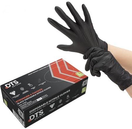 DTS Defend Nitrile Gloves - Disposable Gloves Box of 100 - Super Strong Heavy Duty Blue Gloves - PPE Gloves - Latex Free (Extra Large)