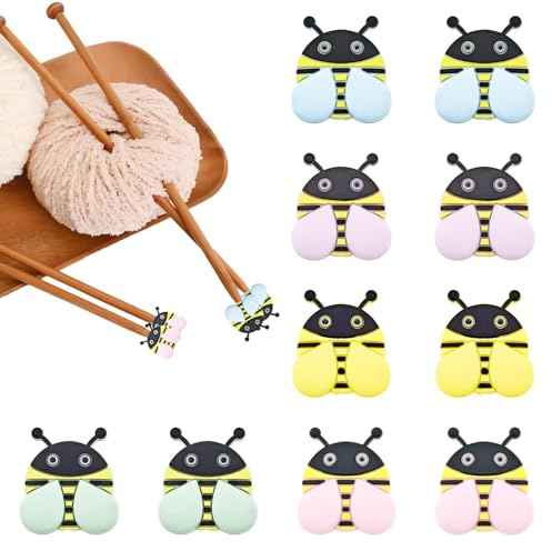 10 Pack Cute Little Bee Needle Point Protection Needle Stoppers Knitting Tools Knitting Supplies Accessories