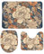 NQLYUT 3-teiliges Badezimmerteppich-Set, rutschfest, Badematten-Set, rund, Ornament, Blumen, Badteppich, waschbar, Badematte mit WC-Deckelbezug, Konturmatte, Badteppich für Badezimmer Badewanne