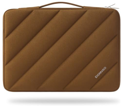 DOMISO 15,6 Pouces Housse Ordinateur Portable Sac de Transport PC pour 15-15,6 Pouces Dell ASUS HP Chromebook Notebook, Protection Pochette PC Portable Antichoc Étanche, Couleur Caramel