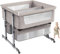 Leilaohu 3-in-1-Beistellbett für Zwillinge – 6-Fach höhenverstellbares, faltbares Kinderbett für bequemes Schlafen – Abnehmbarer Stoffbezug – Baby-Schlafbett B