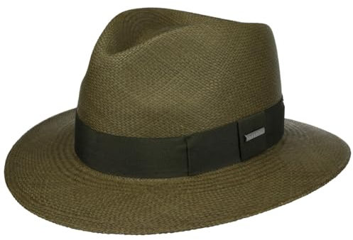 Stetson Chapeau Panama Genuine Brisa Traveller Homme - Made in Ecuador D'Ete en Paille de Soleil avec Ruban Gros Grain, Grain Printemps-ete Ete - L (58-59 cm) Vert