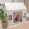 KiddyMoon Spielhaus Kinderzelt Für Kinder Kinderhaus Faltbares Design Kinder Spielzelt Indoor Kreativität Kuschelecke Kinderzelt Perfekt Für Drinnen Und Draußen Kinderzimmer, Naturfarbe