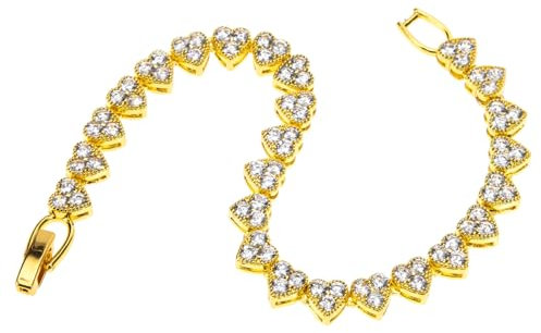 WRITWAA Gold Heart Link Necklace Hip Hop Chain for Women Scratch Nightclub Accessory