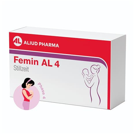Femin AL 4 Stillzeit: Nahrungsergänzungsmittel für stillende Mama und Baby - L-Methylfolat/Folsäure & DHA Plus Vitamine & Mineralstoffe, unterstützt Blutbildung & Immunsystem, 60 Kapseln