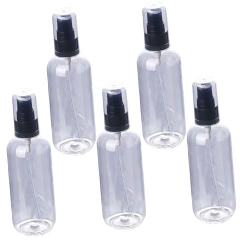 FRCOLOR 5pcs Small Plastic Spray Bottles Pump Refillable Reusable for Shampoo Perfume Hair Care Shampoo Dispenser