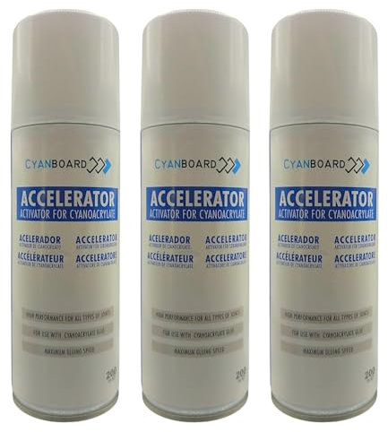 Cyanboard, pack 3 unidades Activador de Cianoacrilato, 200ml.