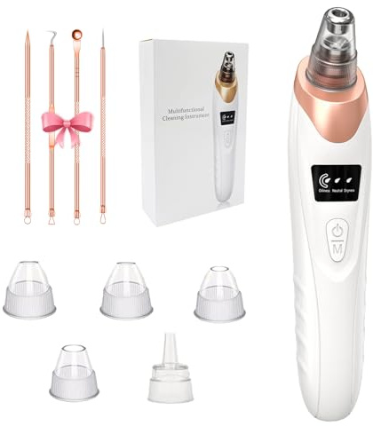 2026 Blackhead Remover Pore Vacuum,Facial Pore Cleaner-5 Suction Power,5 Probes,USB Rechargeable Blackhead Vacuum Kit Electric Acne Extractor Tool for Adult