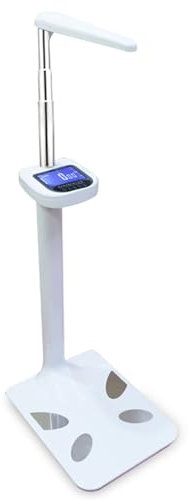 Physician Body Height Weight Scale, 440LB Capacity Ultrasonic Body Fat Analyzer with LCD Display and Height Rod, High-Precision Sensors for Weight/Height/Obesity Value/BMI Measurement