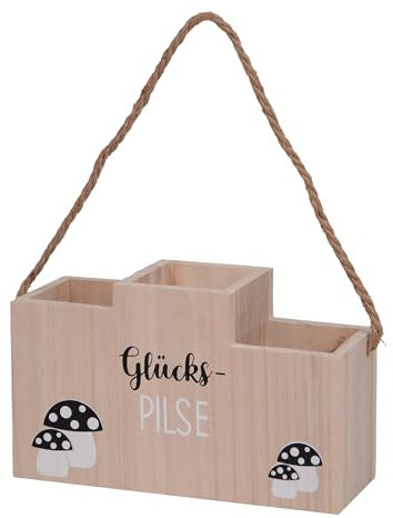 UNUS® Porte-bouteilles en bois pour 3 bouteilles, avec cordon, idée cadeau originale