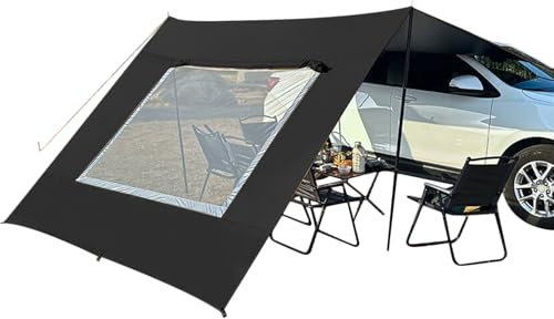 Seitenzelt für Auto – Carport für den Außenbereich, Familien, mit UV-Schutz – Auto-Markise mit für Camping, Wandern, Angeln, Parkplatz