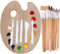Paleta Pintura Madera, Acuarelas y Oleo - Paleta para Pintar mas 12 Pinceles Acuarelas, Pintura Acrílica, Oleo - Paleta Mezclar Pintura 30x40cm – Paleta Oleo mas 5 Raspadores Pintura - Paint Palette