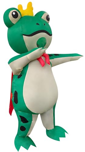 DAHAKII Funny Frog Inflatable Costume Cosplay Blow-Up Suit for Adult/Birthday/Halloween Party/Mardi Gras (Frog King)