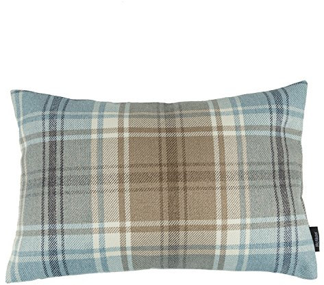 McAlister Textiles Angus | Sofakissen mit Füllung in Hellblau | 60 x 40cm | gewobenes Kariertes Tartan Muster | schottischer Landhausstil