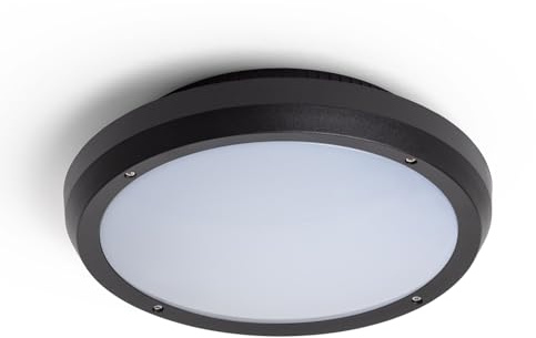 LEDKIA Deckenleuchte Rund für Außen Ø300mm IP65 Curio Schwarz Schwarz