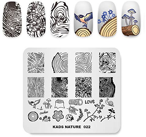 KADS Placa de Estampado Para Decoración y Arte de Uñas DIY - Diseño de Insectos, Pájaros y Flores (NA022)