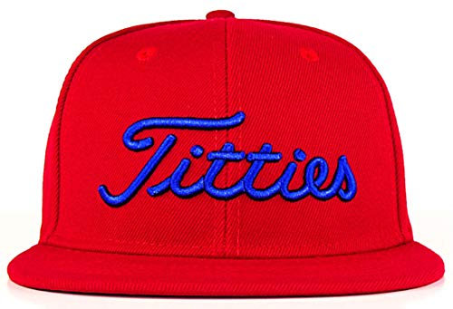 Power Caps Titties 3D-Golfmütze, Snapback-Kappe, PGA, flache Krempe, Rot/Ausflug, einfarbig (Getaway Solids), large