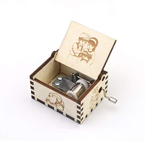 Youtang Castle in The Sky Spieluhr mit Handkurbel, Geschnitzte Holzspieluhr, Musik-Geschenk, zum Tragen