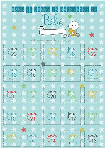 Calendrier de l'avant naissance de bébé - 25 jours avant l'arrivée de bébé pour papa et maman