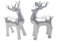 ELLUG 2er Set REH Rentier Elch Silber glänzend aus Porzellan H.: 20cm Winterdeko Weihnachtsdeko Tischdeko