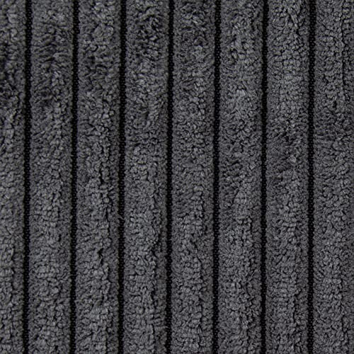 Heko Panels Murano Polsterstoff Cord-Optik Meterware Stoff zum Nähen Möbelstoff Abriebfestigkeit 35000 Zyklen 100 x 142 cm Grau
