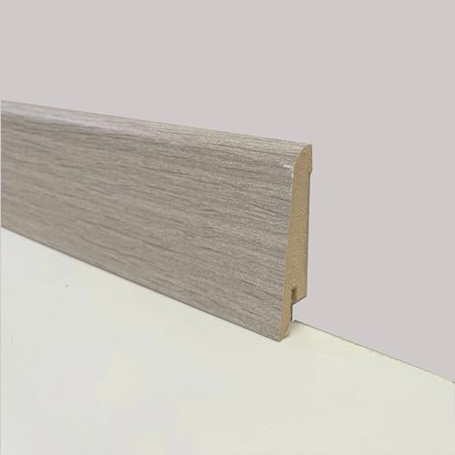 €1,69 - BATTISCOPA ZOCCOLINO in FIBRA DI LEGNO 60x15 Vari decori, Parquet, Laminati, SPC, LVT ROVERE GRIGIO