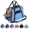 KJSXUUE kleine Hunde Transportbox,transportbox Katze, Atmungsaktive und Faltbare Hundebox mit Verstellbarem, Katzentransportkäfig mit Abnehmbarer Plüschmatratze (Blau)